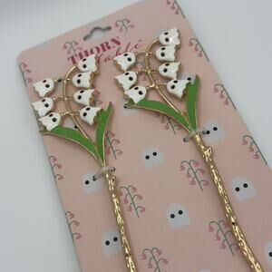 Thorn & Fable Ghost Lily‎ Of the Valley Hair Sticks Set NEW Hot Topic Flower Emo